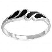 Black Onyx Sterling Silver Drops Ring, r478